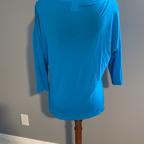 Oversized Blue Top 3/4 sleeve Medium Modal - Picture 3 of 7